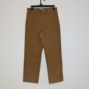 Everlane straight cropped mustard brown SZ 6